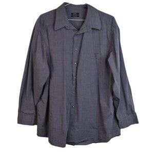 Alfani Shirt XXL Mens 18.5 Button Down Long Sleeve Easy Care Gray 34-35 Pocket